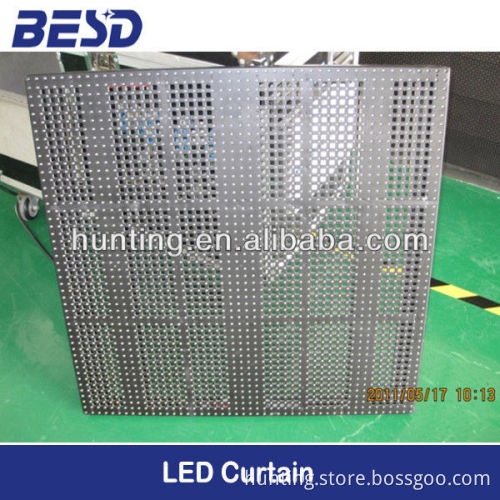 slim cabinet light weight full color tube chip indoor led curtain, mesh led display